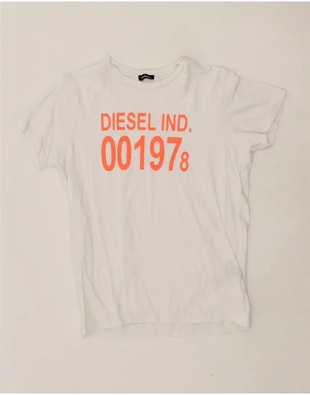 Men's Shirts with Patchwork PatternsDIESEL Girls Graphic T-Shirt Top 15-16 Years White Cotton Men's Shirts with Patchwork PatternsDIESEL Girls Graphic T-Shirt Top 15-16 Years White Cotton