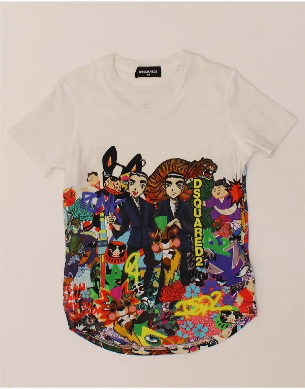 Men's Shirts with Short PlacketsDSQUARED2 Girls Graphic T-Shirt Top 9-10 Years White Cotton Men's Shirts with Short PlacketsDSQUARED2 Girls Graphic T-Shirt Top 9-10 Years White Cotton