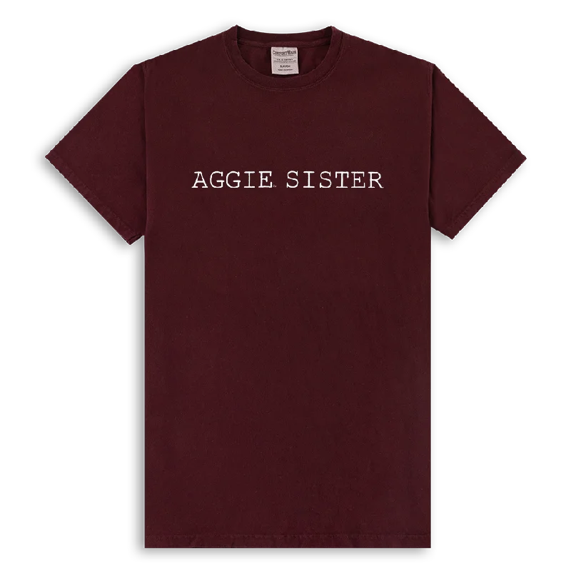 Men's Shirts with Roll-Up SleevesEmbroidered Aggie Sister T-Shirt