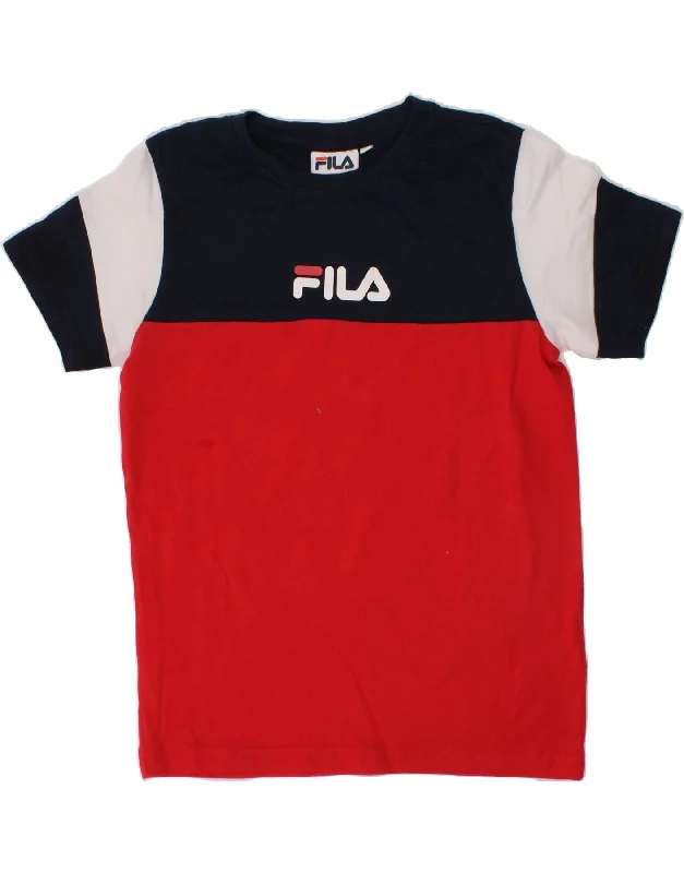 Men's Shirts with Moisture-Wicking FabricFILA Boys Graphic T-Shirt Top 7-8 Years Red Colourblock Cotton Men's Shirts with Moisture-Wicking FabricFILA Boys Graphic T-Shirt Top 7-8 Years Red Colourblock Cotton
