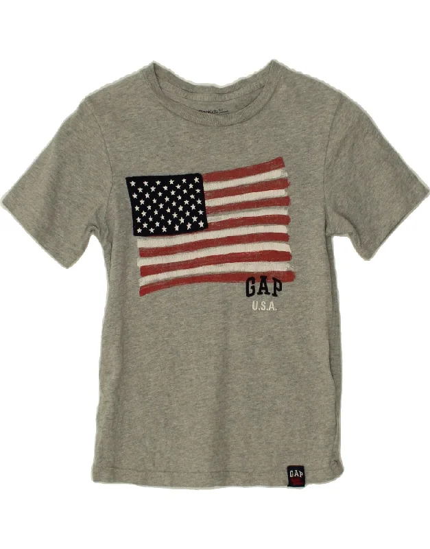 Men's Shirts with Short PlacketsGAP Boys Graphic T-Shirt Top 6-7 Years Grey Cotton