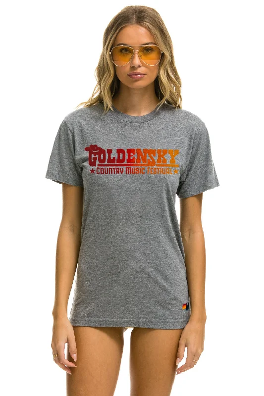 Men's Shirts with Embellished CollarsGOLDENSKY FESTIVAL 2024 UNISEX CREW TEE - HEATHER GREY Men's Shirts with Embellished CollarsGOLDENSKY FESTIVAL 2024 UNISEX CREW TEE - HEATHER GREY