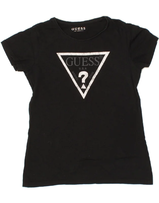 Men's Shirts with Scoop NecksGUESS Girls Graphic T-Shirt Top 15-16 Years Black Cotton