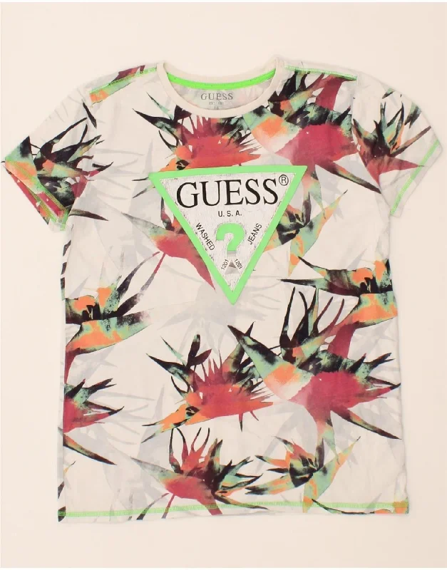 Men's Shirts with Raw-Edge HemlinesGUESS Girls Graphic T-Shirt Top 15-16 Years White Floral Cotton Men's Shirts with Raw-Edge HemlinesGUESS Girls Graphic T-Shirt Top 15-16 Years White Floral Cotton