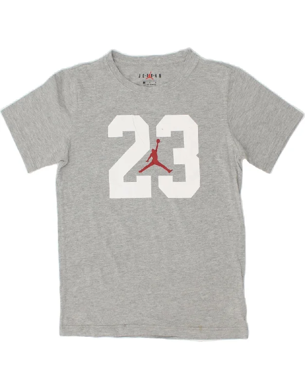 Solid-Colored Men's ShirtsJORDAN Boys Graphic T-Shirt Top 12-13 Years Large Grey Cotton Solid-Colored Men's ShirtsJORDAN Boys Graphic T-Shirt Top 12-13 Years Large Grey Cotton