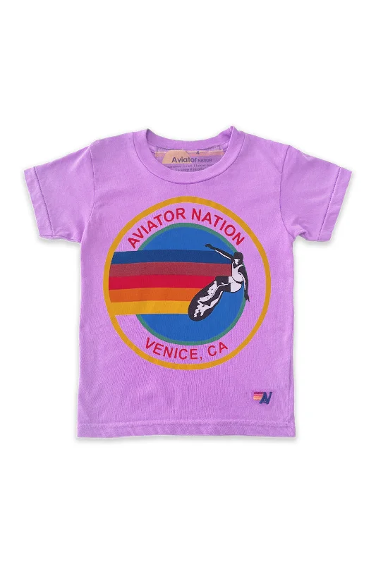 Men's Shirts with Full PlacketsKID'S AVIATOR NATION TEE - NEON PURPLE