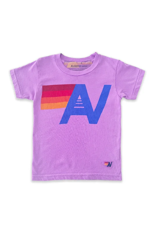Men's Shirts with Adjustable HemlinesKID'S LOGO TEE - NEON PURPLE