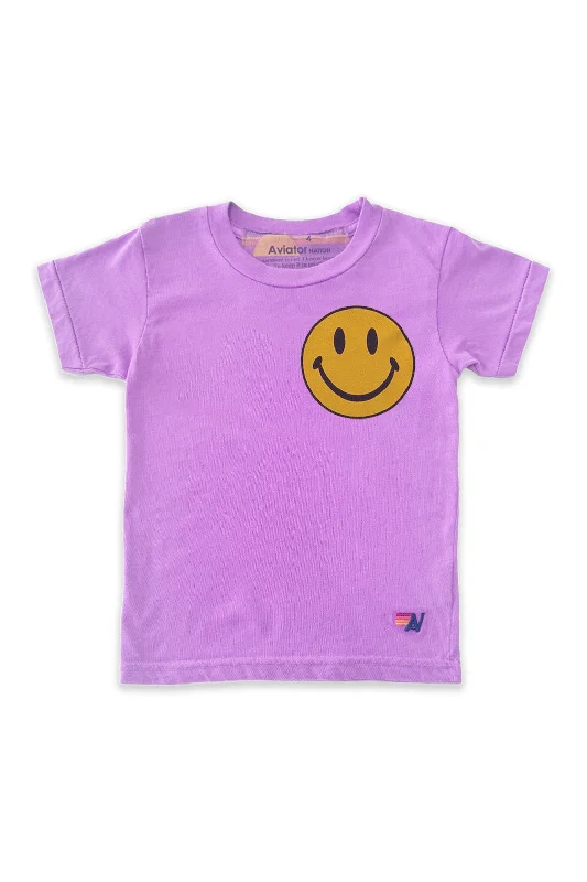 Men's Shirts with Short PlacketsKID'S SMILEY 2 TEE - NEON PURPLE
