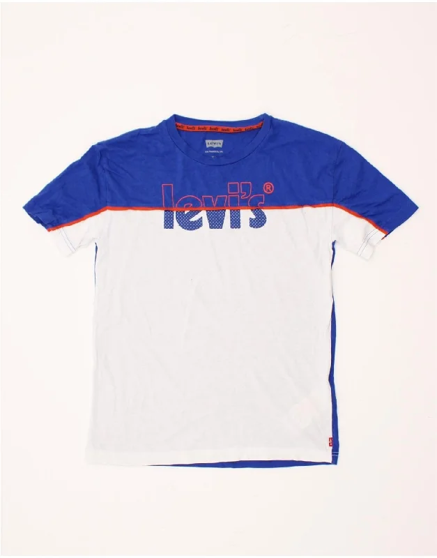 Breathable Men's Mesh TopsLEVI'S Boys Graphic T-Shirt Top 13-14 Years Blue Colourblock Cotton Breathable Men's Mesh TopsLEVI'S Boys Graphic T-Shirt Top 13-14 Years Blue Colourblock Cotton
