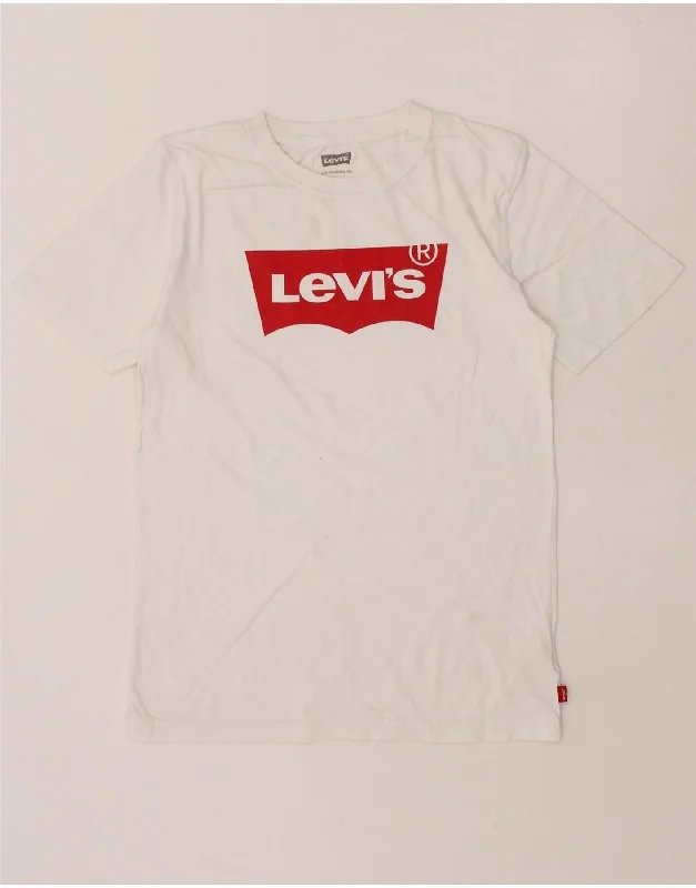 Men's Shirts with Embellished HemlinesLEVI'S Boys Graphic T-Shirt Top 13-14 Years White Cotton Men's Shirts with Embellished HemlinesLEVI'S Boys Graphic T-Shirt Top 13-14 Years White Cotton
