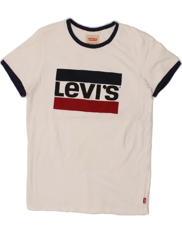 Men's Shirts with Elastic WaistbandsLEVI'S Boys Graphic T-Shirt Top 15-16 Years White Men's Shirts with Elastic WaistbandsLEVI'S Boys Graphic T-Shirt Top 15-16 Years White