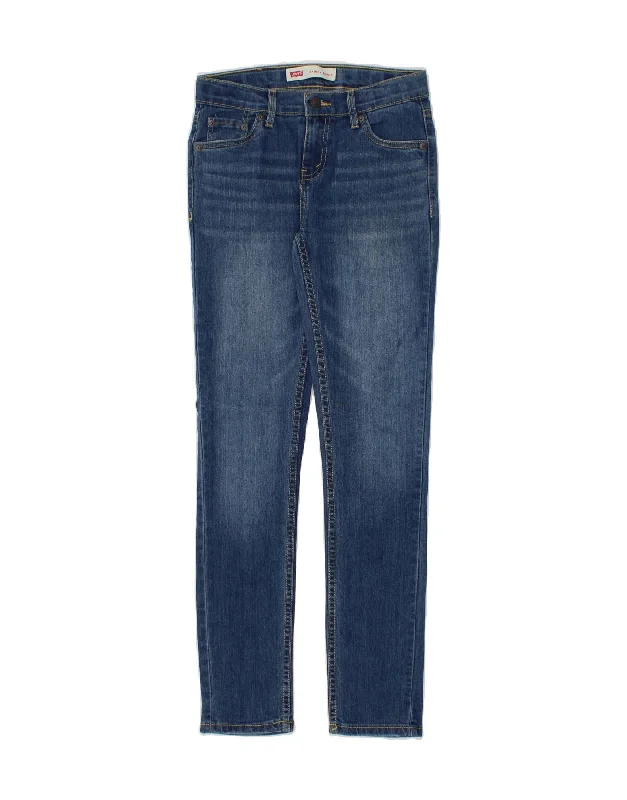 High-Quality Ripped Men's JeansLEVI'S Boys Skinny Tapered Jeans 13-14 Years W28 L30 Blue Cotton High-Quality Ripped Men's JeansLEVI'S Boys Skinny Tapered Jeans 13-14 Years W28 L30 Blue Cotton