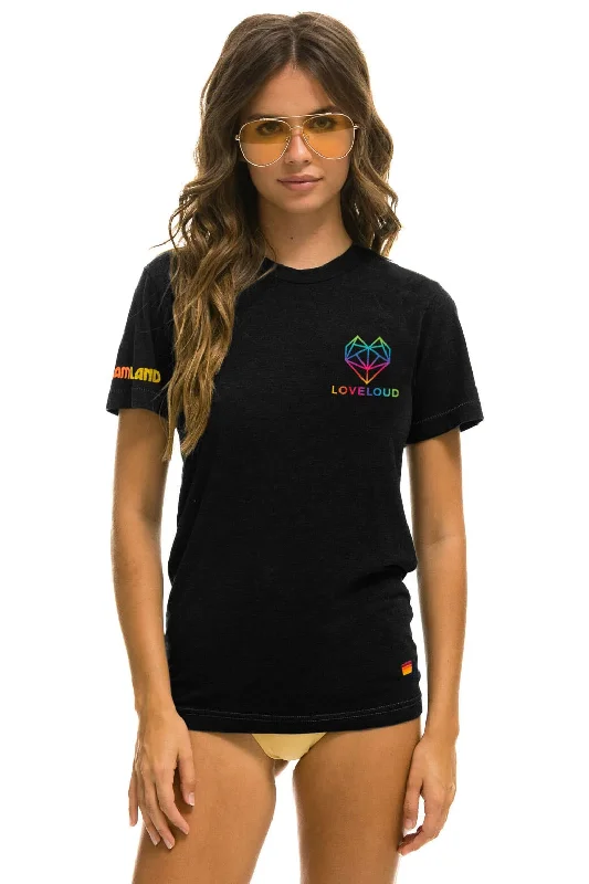 Men's Shirts with Logo EmbossmentsLOVELOUD X DREAMLAND COLLABORATIVE TEE - BLACK