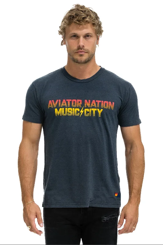 Men's Shirts with Animal PrintsNASHVILLE MUSIC CITY TEE - CHARCOAL