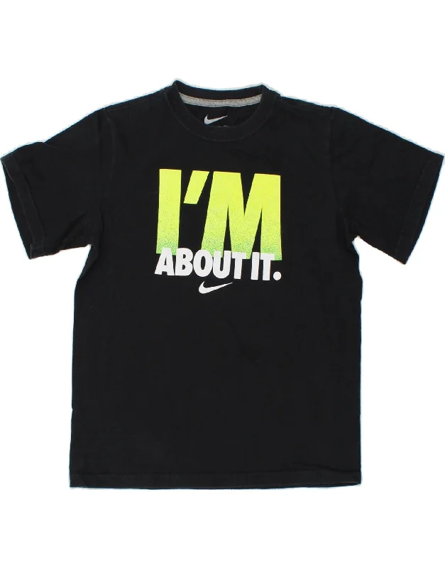 Men's Short-Sleeved ShirtsNIKE Boys Graphic T-Shirt Top 10-11 Years Medium Black Cotton Men's Short-Sleeved ShirtsNIKE Boys Graphic T-Shirt Top 10-11 Years Medium Black Cotton