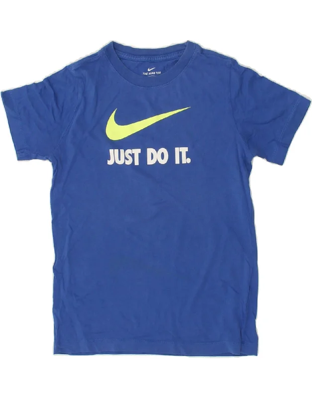 Men's Shirts with Ruffled HemlinesNIKE Boys Graphic T-Shirt Top 10-11 Years Medium Blue Cotton