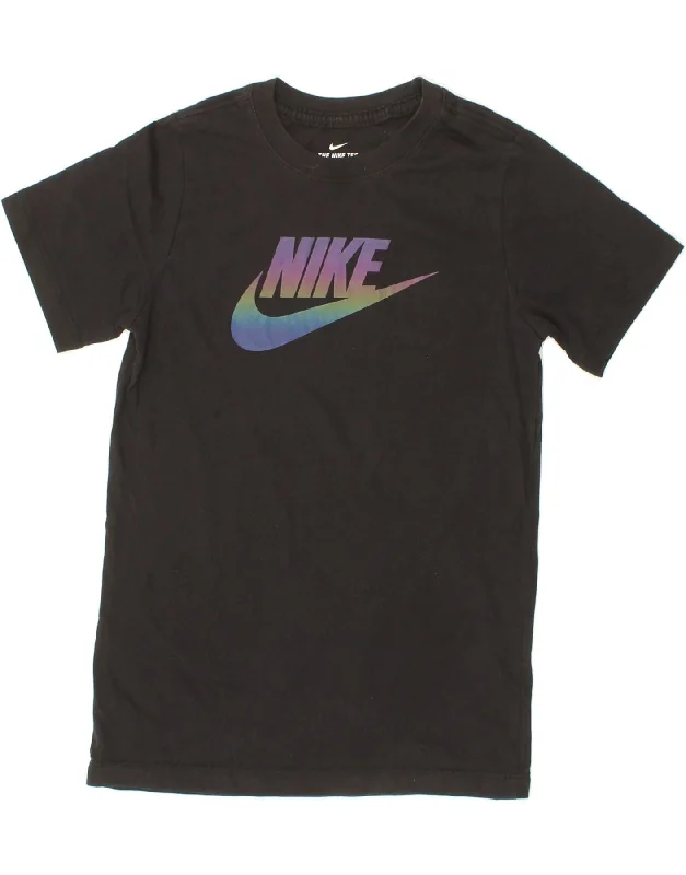 Men's Shirts with Snap ButtonsNIKE Boys Graphic T-Shirt Top 12-13 Years Large Black Cotton
