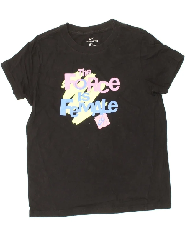 Men's Shirts with Pleated HemlinesNIKE Boys Graphic T-Shirt Top 12-13 Years Large Black Cotton