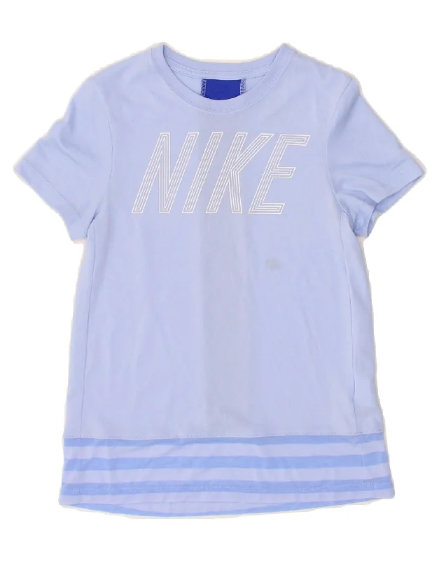 Men's Shirts with Lace-Up HemlinesNIKE Girls Dri Fit Graphic T-Shirt Top 10-11 Years Medium Blue Polyester Men's Shirts with Lace-Up HemlinesNIKE Girls Dri Fit Graphic T-Shirt Top 10-11 Years Medium Blue Polyester