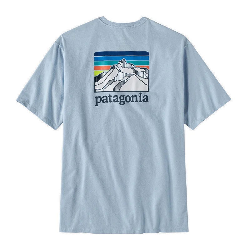 Men's Shirts with High NecksPatagonia Men's Line Logo Ridge Pocket Responsibili-Tee - Past Season
