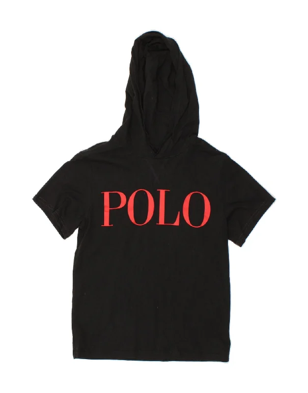 Men's Shirts for HuntingPOLO RALPH LAUREN Boys Hooded Graphic T-Shirt Top 14-15 Years Large  Black