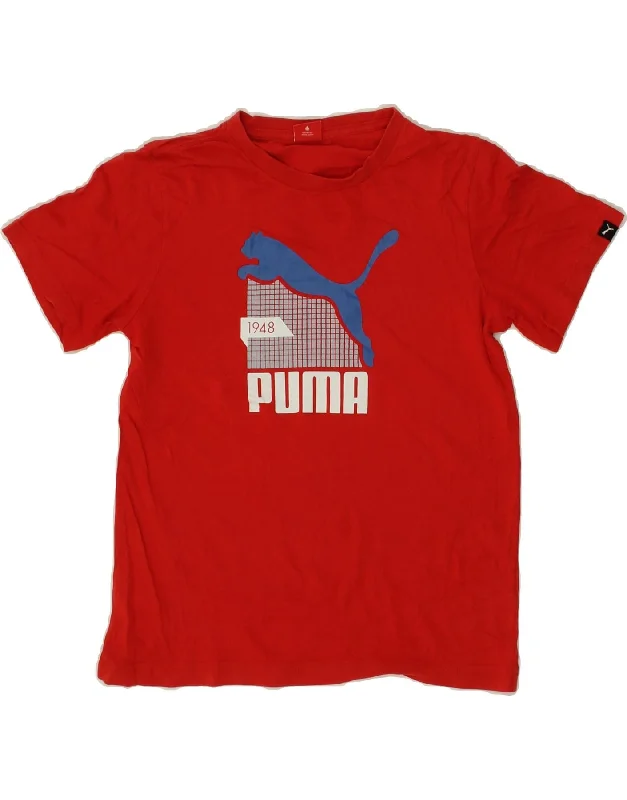 Men's Shirts with Barrel CuffsPUMA Boys Graphic T-Shirt Top 11-12 Years Large Red