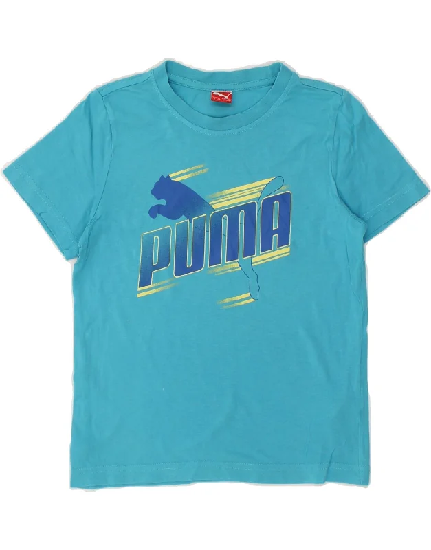 Men's Shirts with Full PlacketsPUMA Boys Graphic T-Shirt Top 9-10 Years Medium Blue Cotton Men's Shirts with Full PlacketsPUMA Boys Graphic T-Shirt Top 9-10 Years Medium Blue Cotton