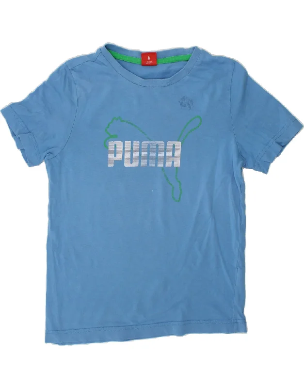 Comfortable Men's Polo ShirtsPUMA Boys Graphic T-Shirt Top 9-10 Years Medium Blue Cotton Comfortable Men's Polo ShirtsPUMA Boys Graphic T-Shirt Top 9-10 Years Medium Blue Cotton