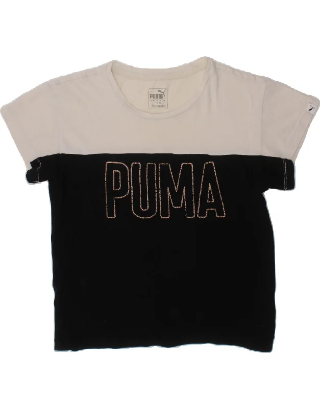 Men's Shirts for Outdoor ActivitiesPUMA Girls Graphic T-Shirt Top 11-12 Years Large Black Colourblock Cotton Men's Shirts for Outdoor ActivitiesPUMA Girls Graphic T-Shirt Top 11-12 Years Large Black Colourblock Cotton