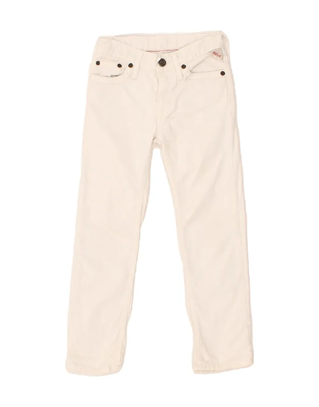 Men's Ripped JeansREPLAY Girls Straight Jeans 5-6 Years W22 L20  White Cotton