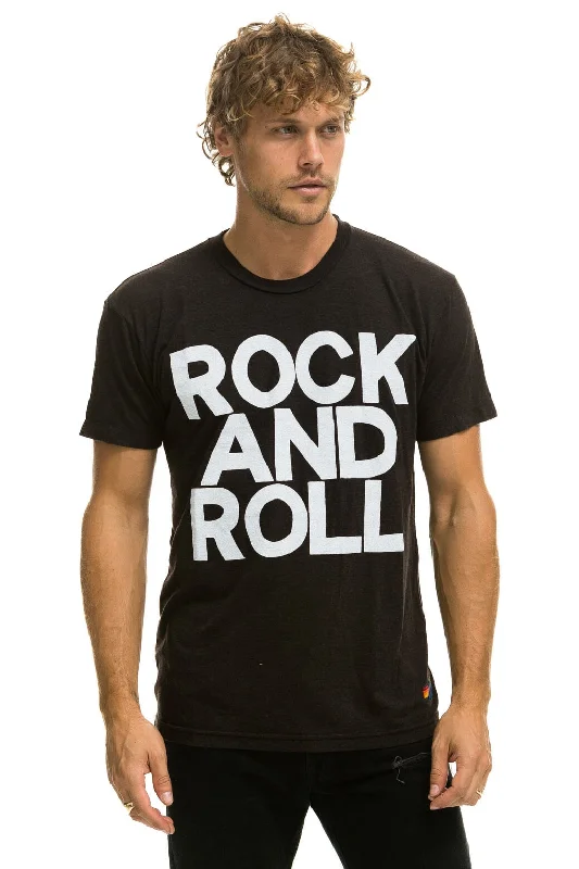 Men's Shirts with High NecksROCK AND ROLL TEE - BLACK