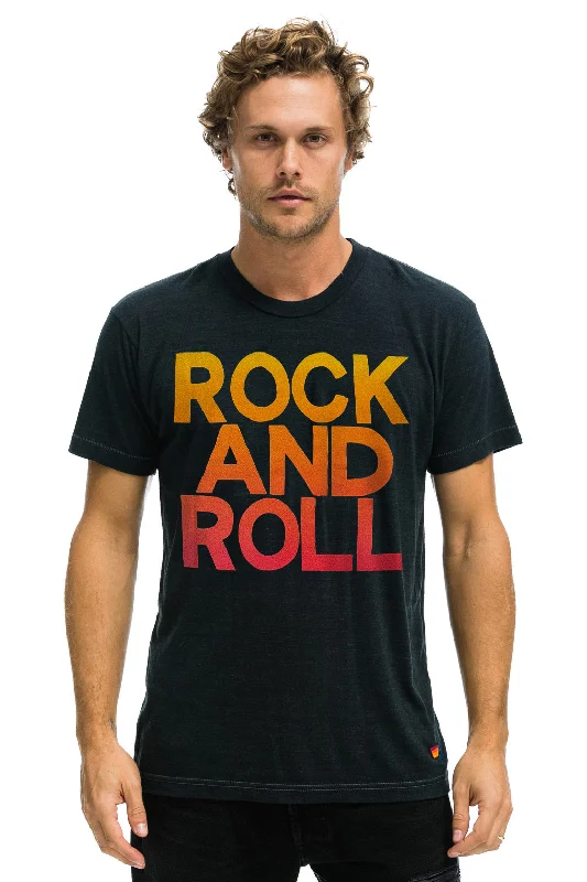 Men's Shirts with Appliquéd SleevesROCK & ROLL FADE TEE - CHARCOAL