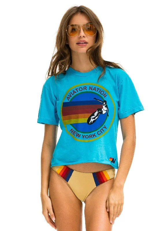 Patterned Men's Hawaiian ShirtsSIGNATURE NEW YORK CITY BOYFRIEND TEE - NEON BLUE