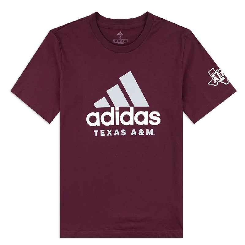 Men's Shirts with Double-Breasted DesignsTexas A&M Adidas School DNA Tee
