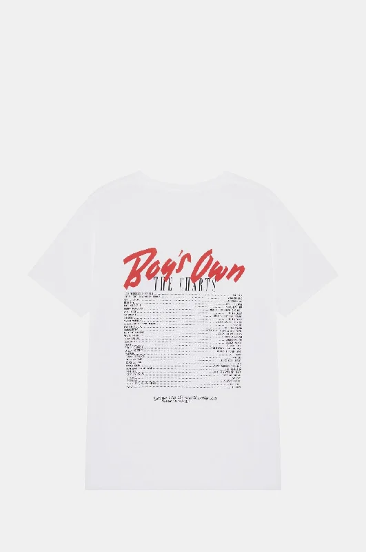Men's Shirts with Elastic WaistbandsThe Charts Tee White Red