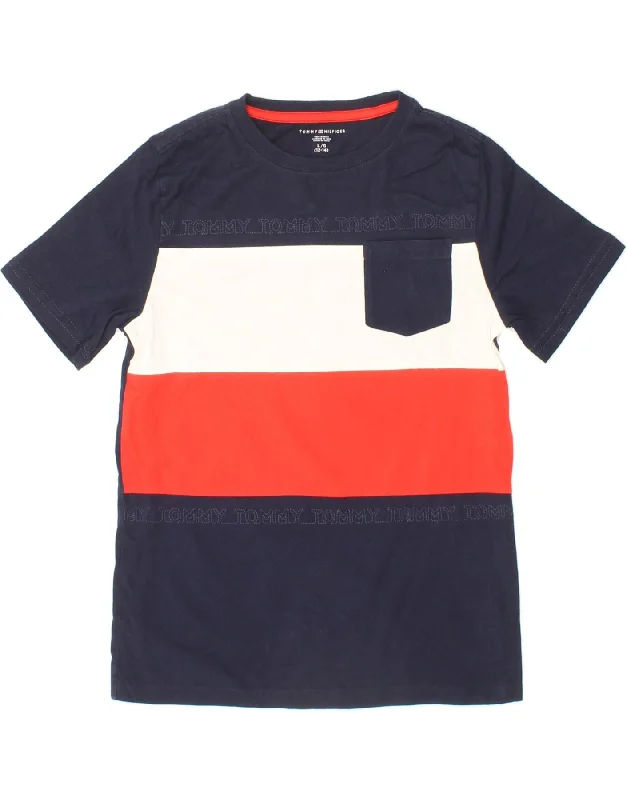 Men's Shirts with Velcro ClosuresTOMMY HILFIGER Boys Graphic T-Shirt Top 12-13 Years Large Navy Blue
