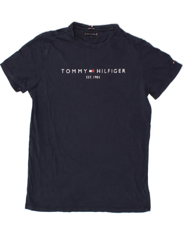 Men's Shirts with Embellished HemlinesTOMMY HILFIGER Boys Graphic T-Shirt Top 15-16 Years Navy Blue Cotton Men's Shirts with Embellished HemlinesTOMMY HILFIGER Boys Graphic T-Shirt Top 15-16 Years Navy Blue Cotton